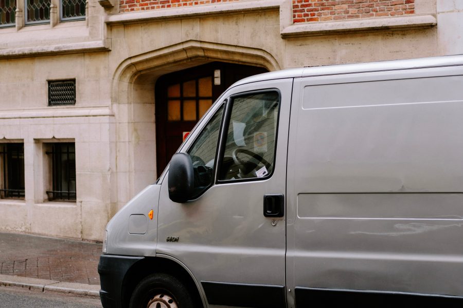 Van outside of building
